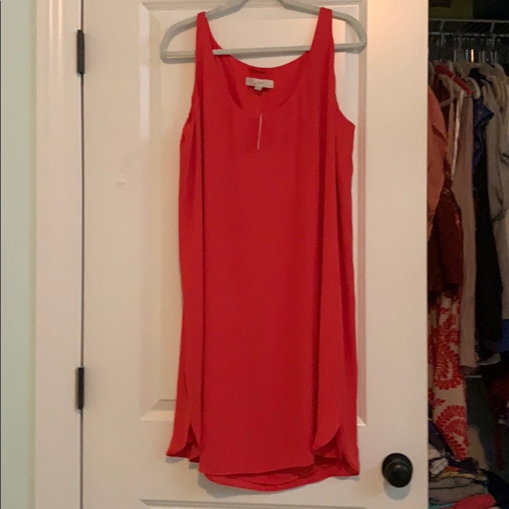 NWT LOFT Blood Orange Shift Dress